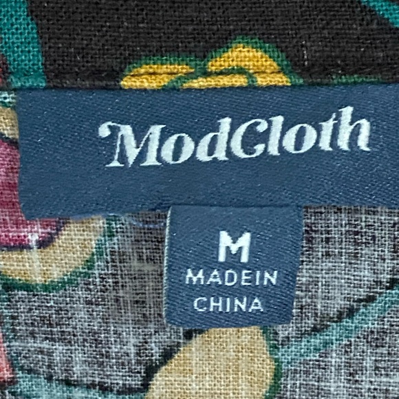 Modcloth Retro Floral Crop Linen Blend Top Size Medium - Picture 8 of 9